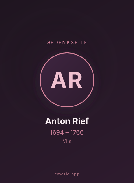 Gedenkportrait von Anton Rief