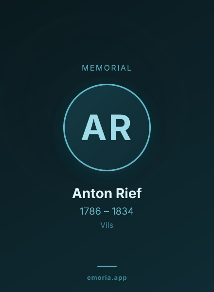 Memorial portrait of Anton Rief