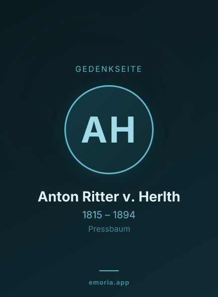 Gedenkportrait von Anton Ritter v. Herlth