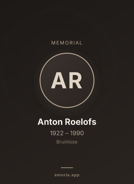 Memorial portrait of Anton Roelofs