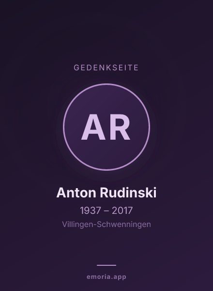 Gedenkportrait von Anton Rudinski