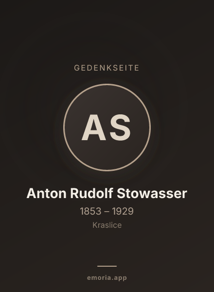 Gedenkportrait von Anton Rudolf Stowasser