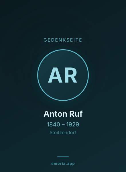 Gedenkportrait von Anton Ruf
