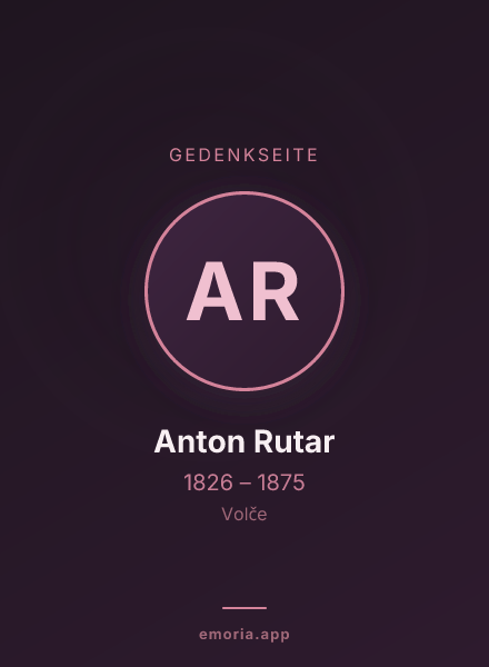 Gedenkportrait von Anton Rutar