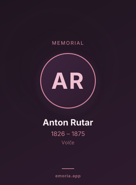 Memorial portrait of Anton Rutar