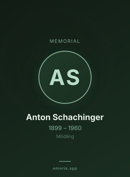 Memorial portrait of Anton Schachinger
