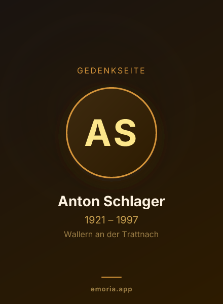Gedenkportrait von Anton Schlager