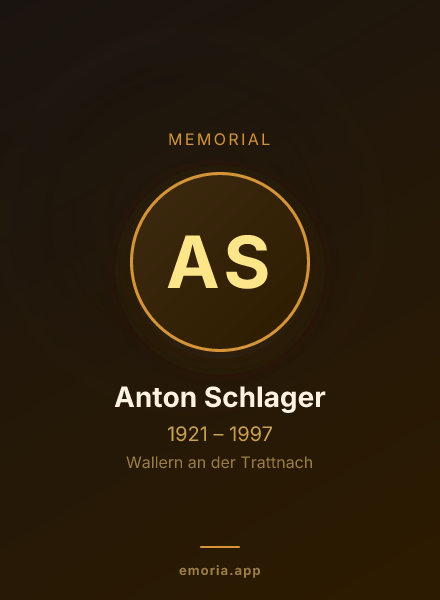 Memorial portrait of Anton Schlager