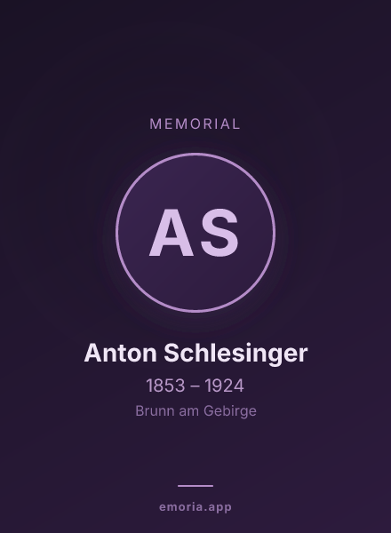 Memorial portrait of Anton Schlesinger