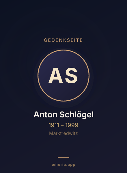 Gedenkportrait von Anton Schlögel