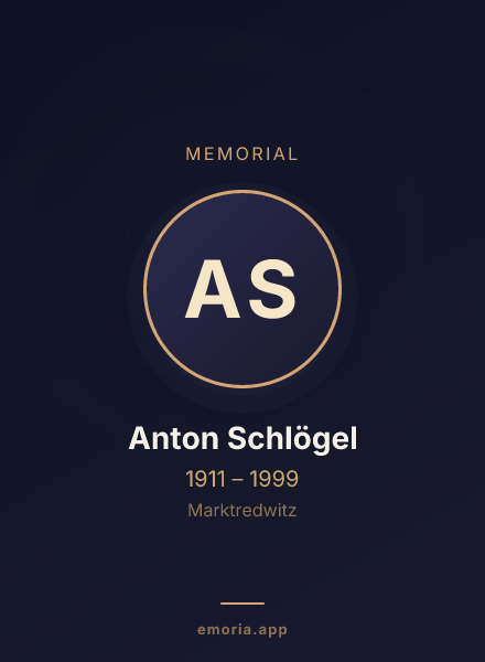 Memorial portrait of Anton Schlögel
