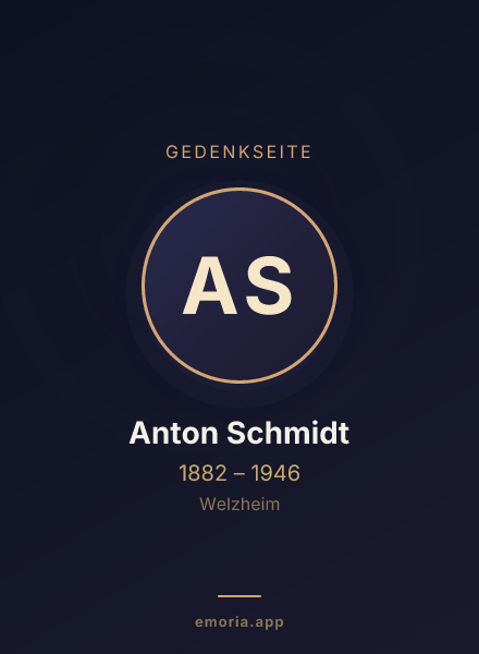 Gedenkportrait von Anton Schmidt