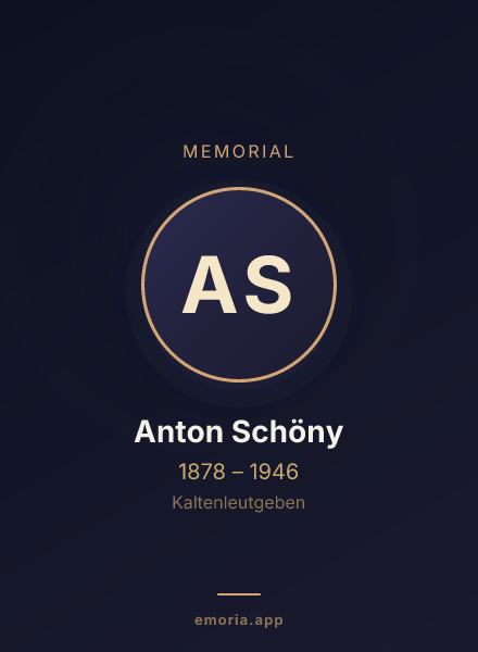 Memorial portrait of Anton Schöny