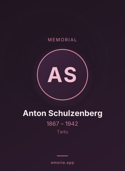 Memorial portrait of Anton Schulzenberg