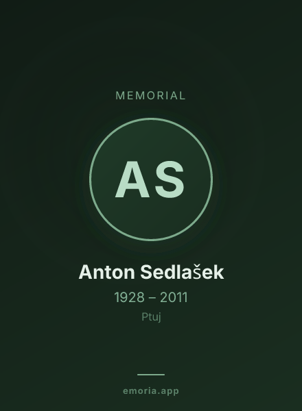 Memorial portrait of Anton Sedlašek