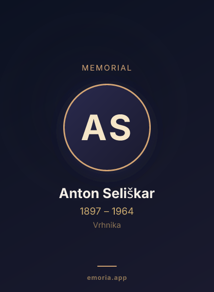 Memorial portrait of Anton Seliškar