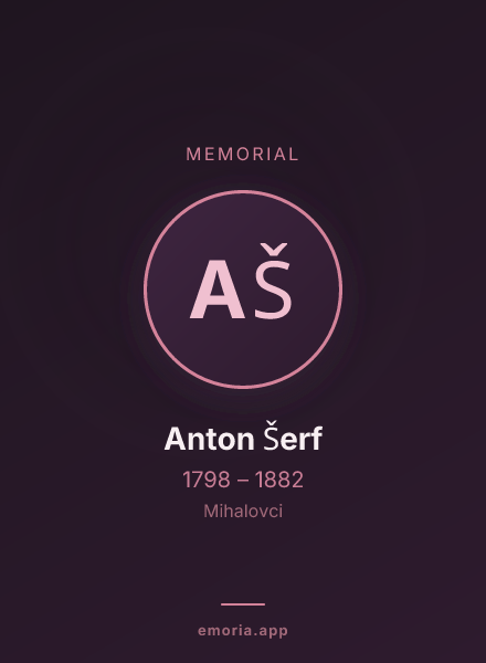 Memorial portrait of Anton Šerf