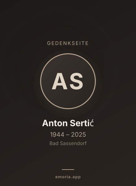 Gedenkportrait von Anton Sertić