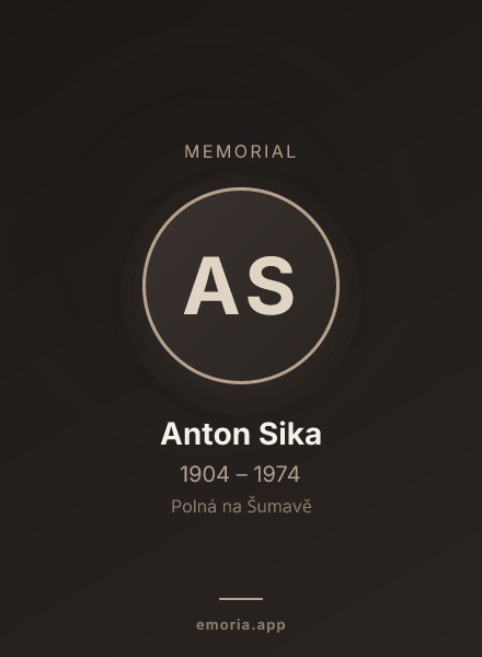 Memorial portrait of Anton Sika