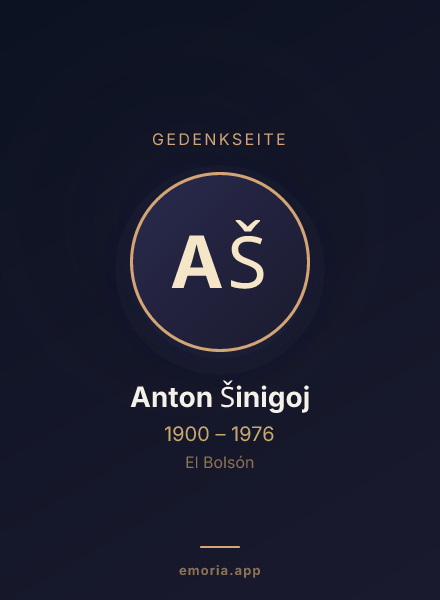 Gedenkportrait von Anton Šinigoj