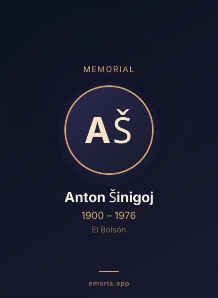 Memorial portrait of Anton Šinigoj