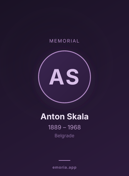 Memorial portrait of Anton Skala
