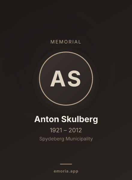 Memorial portrait of Anton Skulberg