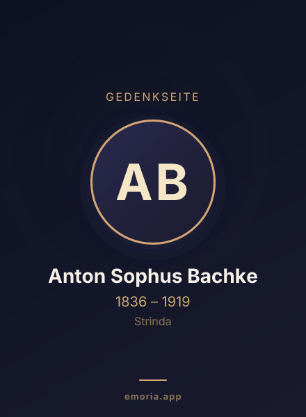Gedenkportrait von Anton Sophus Bachke