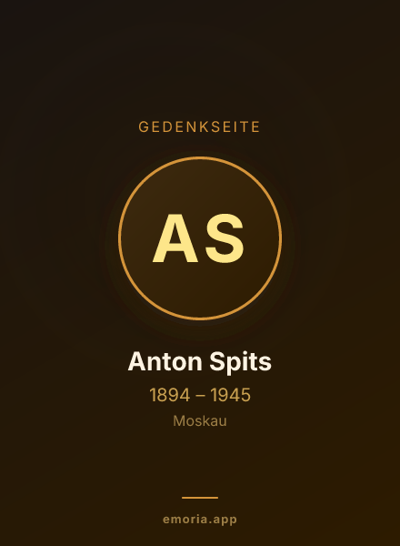 Gedenkportrait von Anton Spits