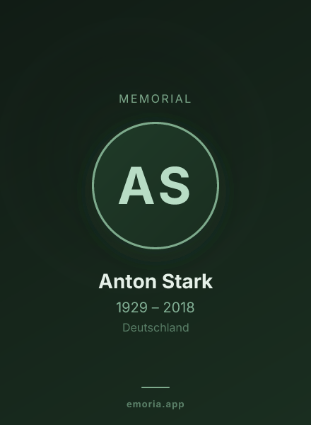 Memorial portrait of Anton Stark