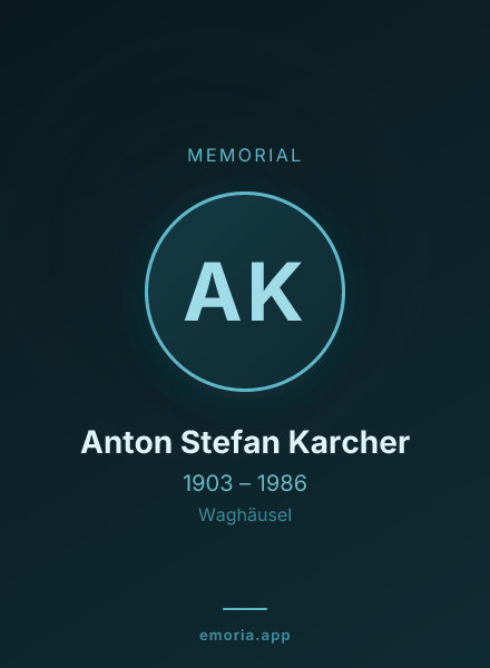 Memorial portrait of Anton Stefan Karcher