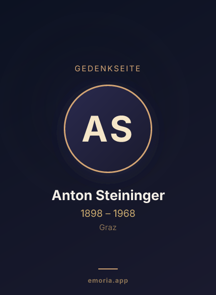 Gedenkportrait von Anton Steininger