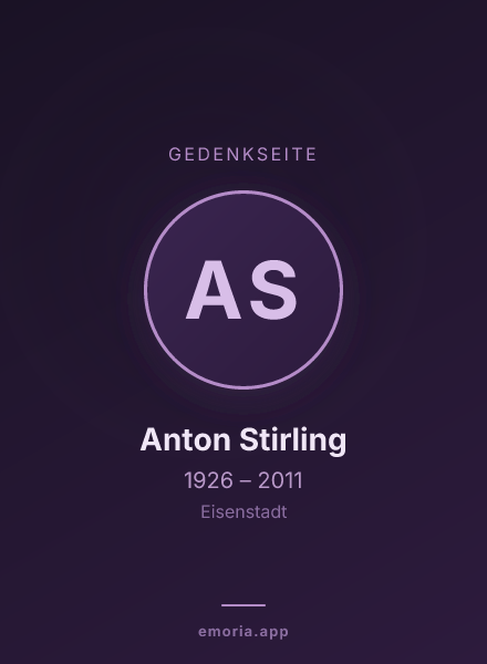 Gedenkportrait von Anton Stirling