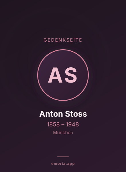 Gedenkportrait von Anton Stoss