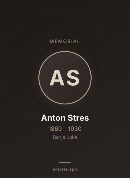 Memorial portrait of Anton Stres