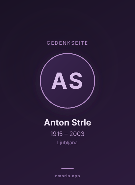 Gedenkportrait von Anton Strle