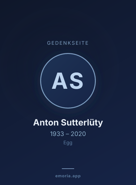 Gedenkportrait von Anton Sutterlüty