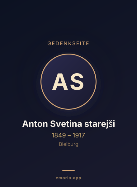 Gedenkportrait von Anton Svetina starejši