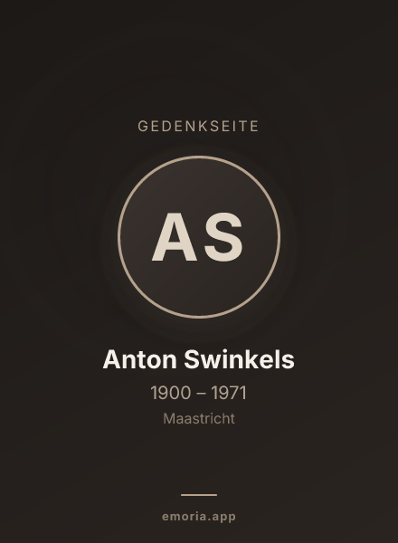 Gedenkportrait von Anton Swinkels
