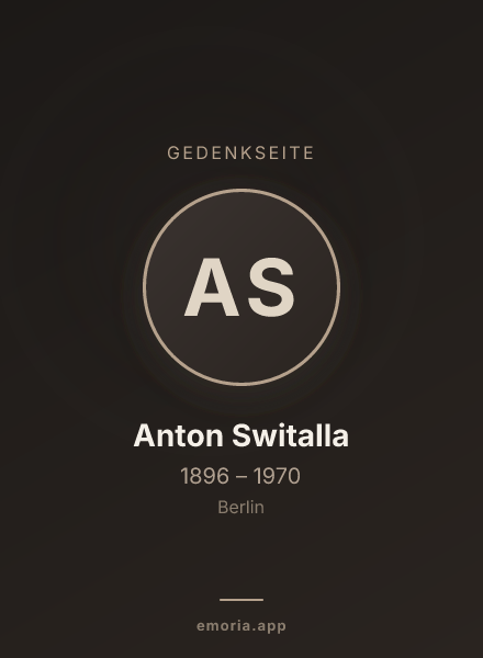 Gedenkportrait von Anton Switalla