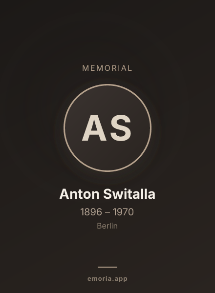 Memorial portrait of Anton Switalla