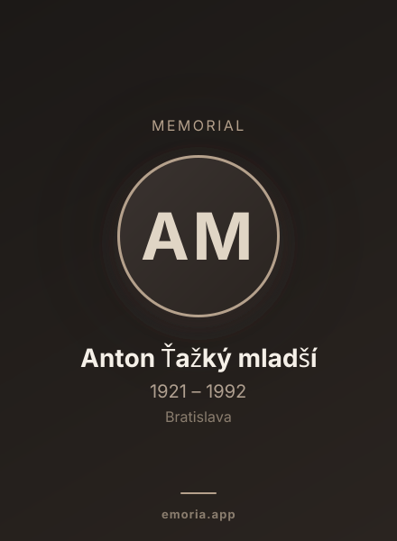 Memorial portrait of Anton Ťažký mladší