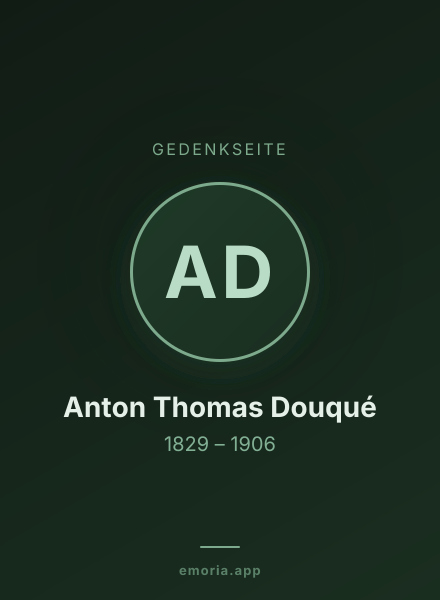 Gedenkportrait von Anton Thomas Douqué