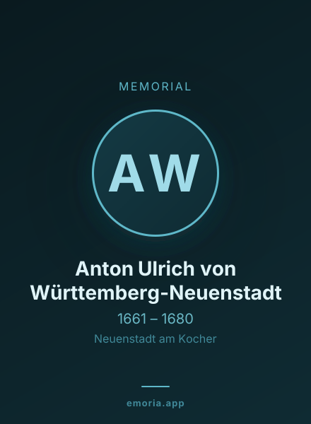 Memorial portrait of Anton Ulrich von Württemberg-Neuenstadt