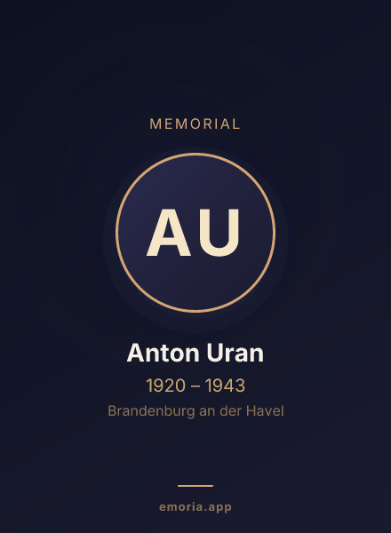 Memorial portrait of Anton Uran