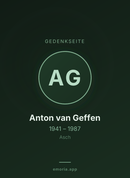 Gedenkportrait von Anton van Geffen