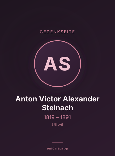 Gedenkportrait von Anton Victor Alexander Steinach