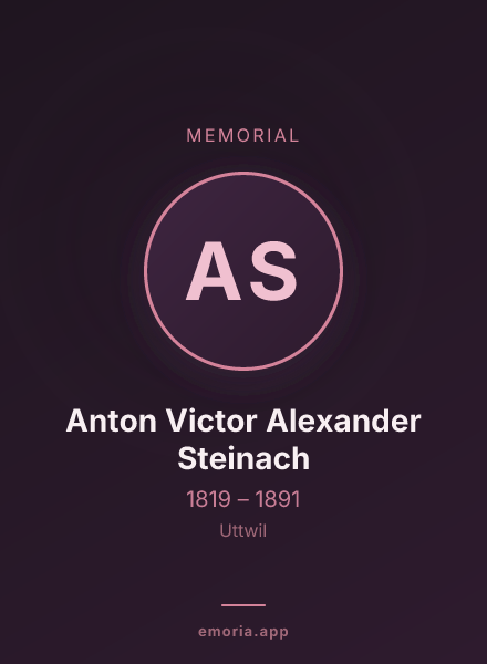 Memorial portrait of Anton Victor Alexander Steinach