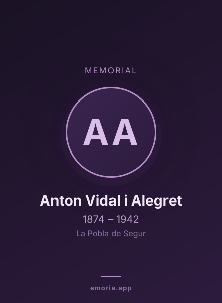 Memorial portrait of Anton Vidal i Alegret