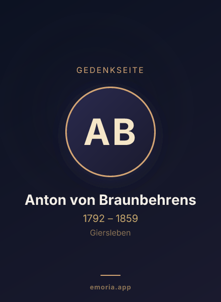 Gedenkportrait von Anton von Braunbehrens
